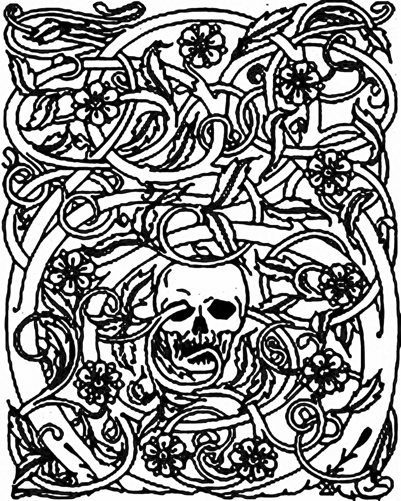 image=halloween coloriage halloween squelette et ronces 1