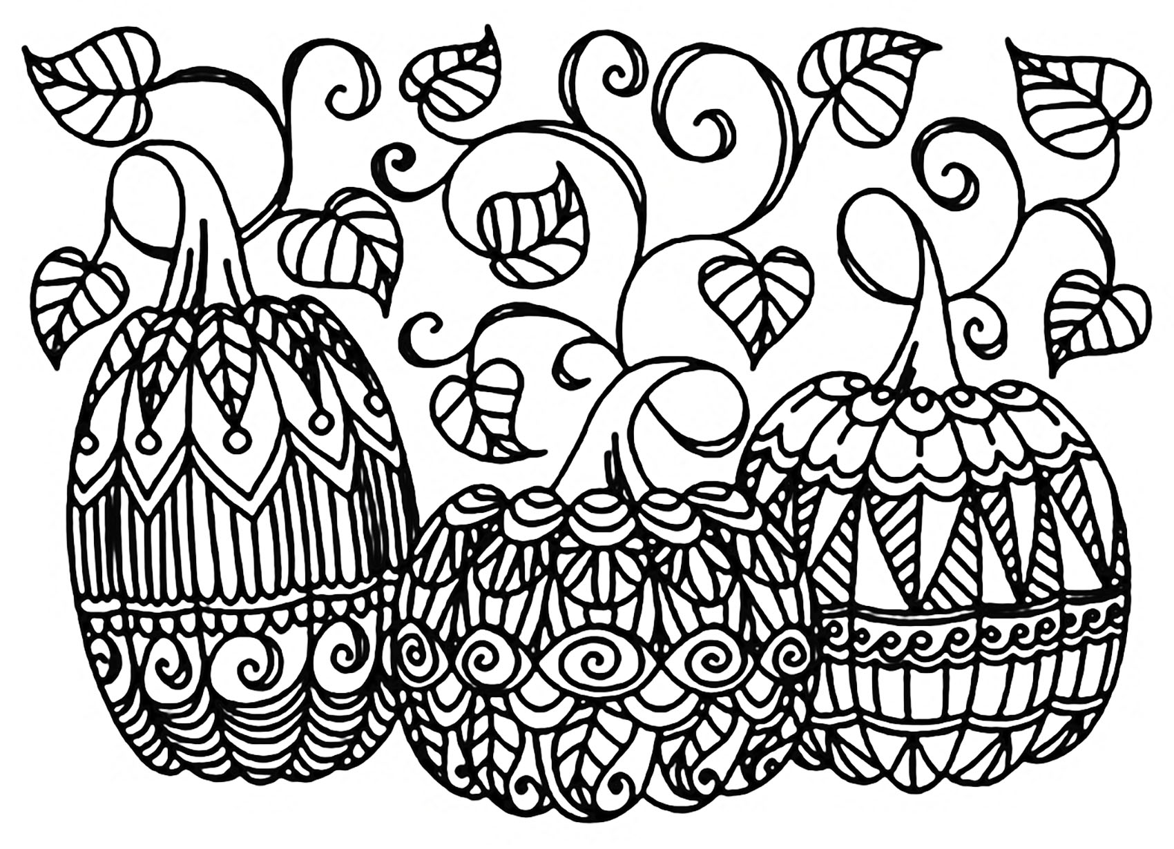 Halloween Trois Citrouilles Halloween Coloriages