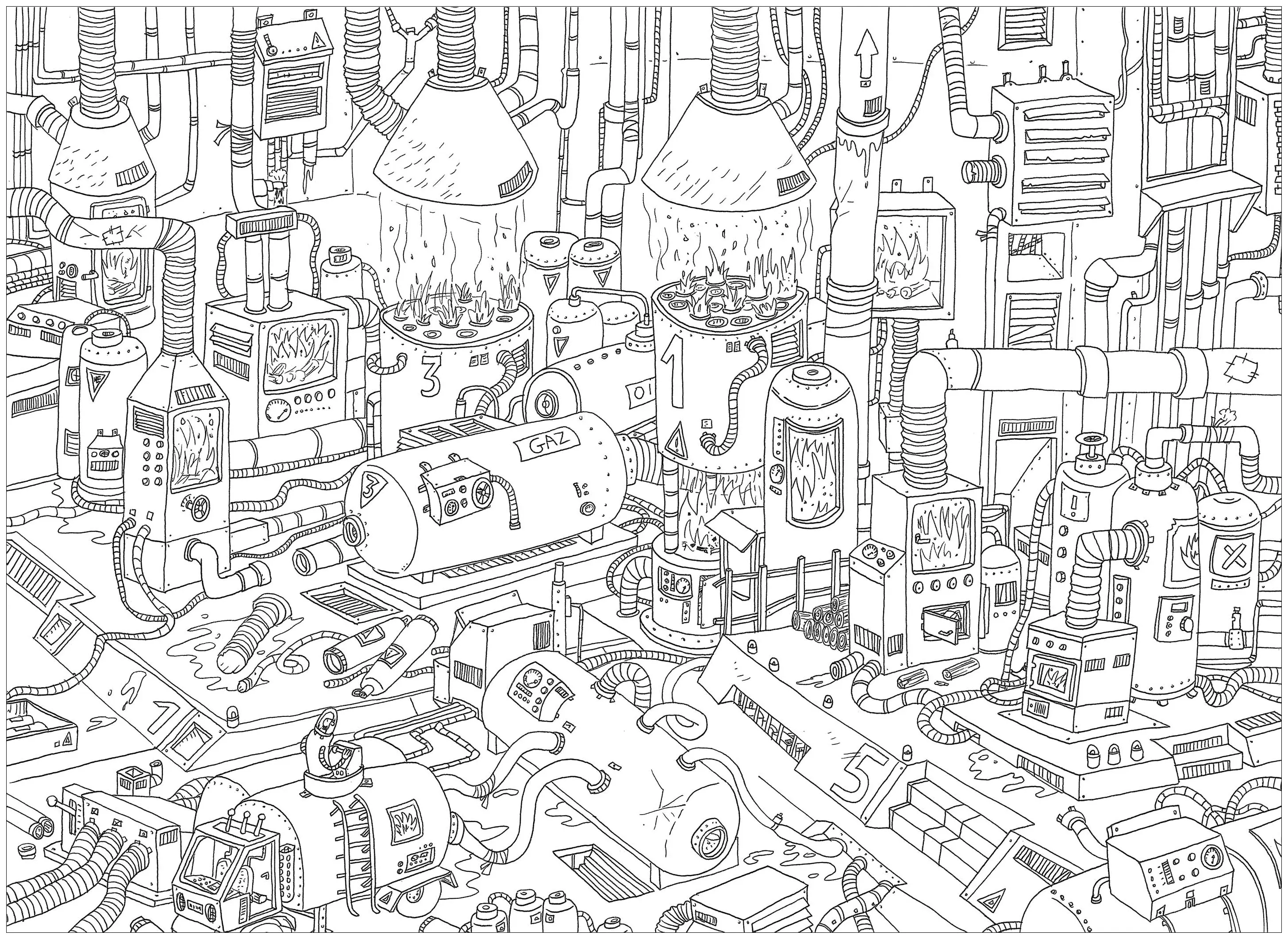 Gaz (Coloriage Inclassables à imprimer pour adultes)