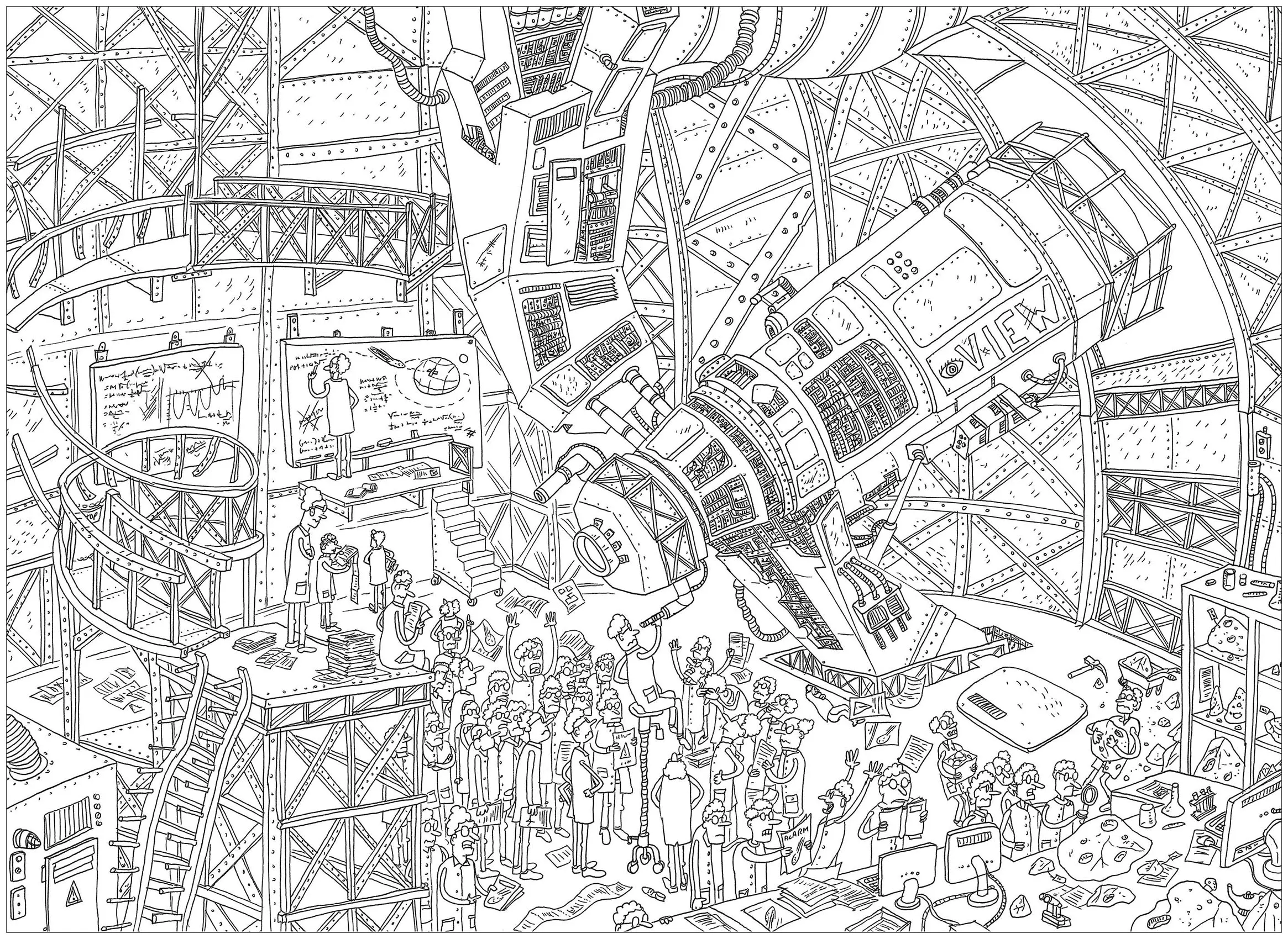 Complexe telescope (Coloriage Inclassables à imprimer pour adultes)