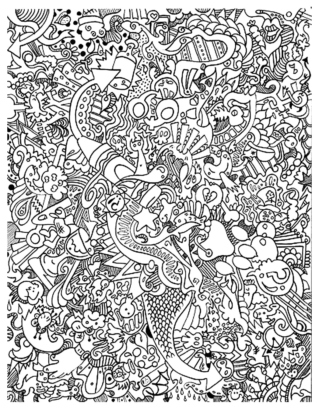 Gros foutoir (Coloriage Inclassables à imprimer pour adultes)