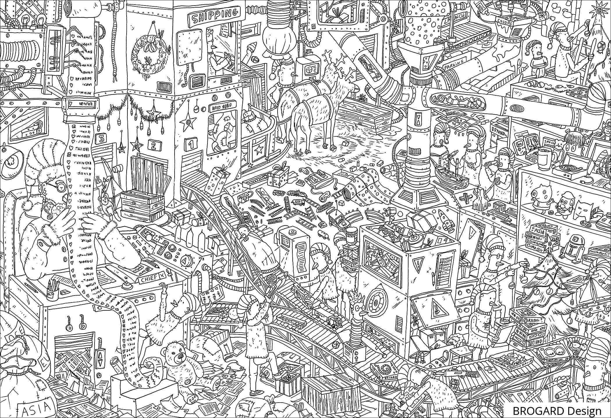 Atelier extraordinaire (Coloriage Inclassables à imprimer pour adultes)