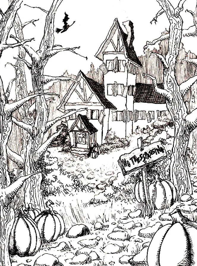 Halloween difficile (Coloriage Inclassables à imprimer pour adultes)