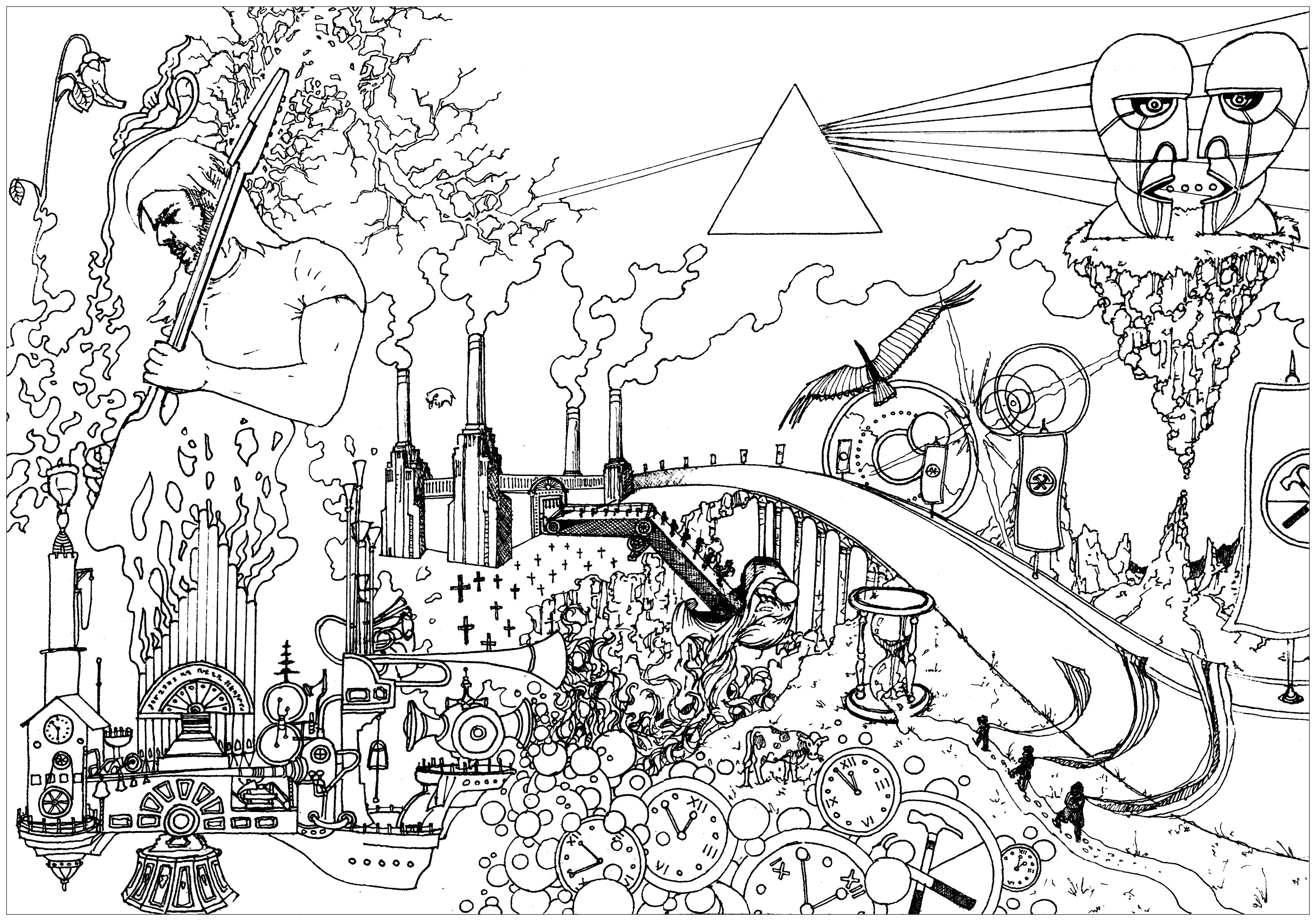 The Pink Floyd Experience (Coloriage Inclassables à imprimer pour adultes)