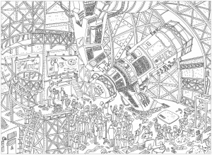 Coloriage adulte complexe telescope