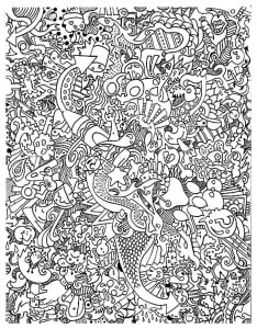 Coloriage adulte gros foutoir