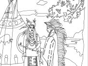 Coloriages d'Indiens d'Amérique à imprimer pour adultes