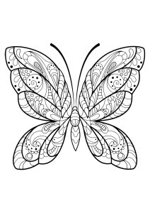 Coloriage papillon jolis motifs 2