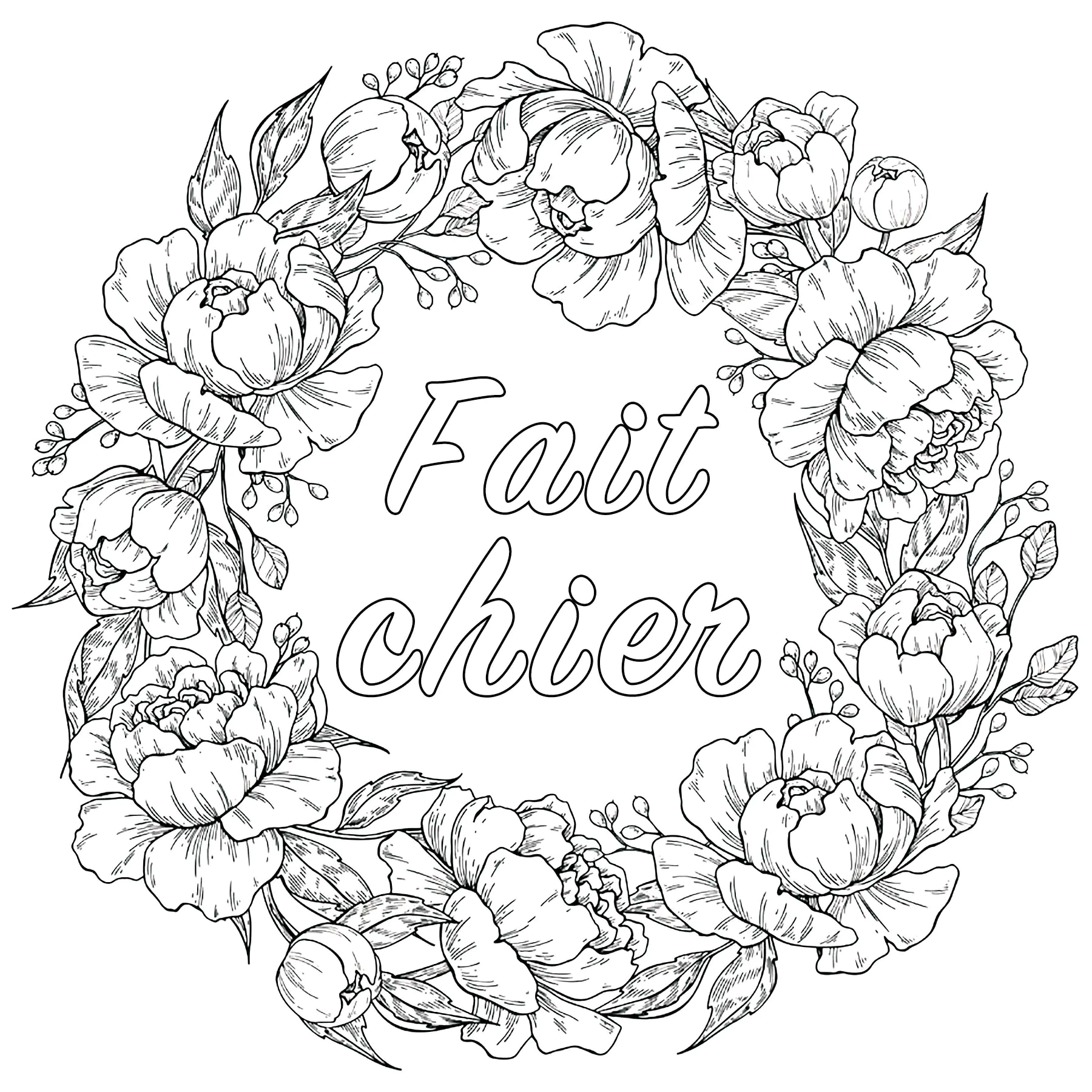 Gros mots à colorier (pour décompresser) : Fait chier (Insultes et Gros mots pour déstresser (EN FRANCAIS))