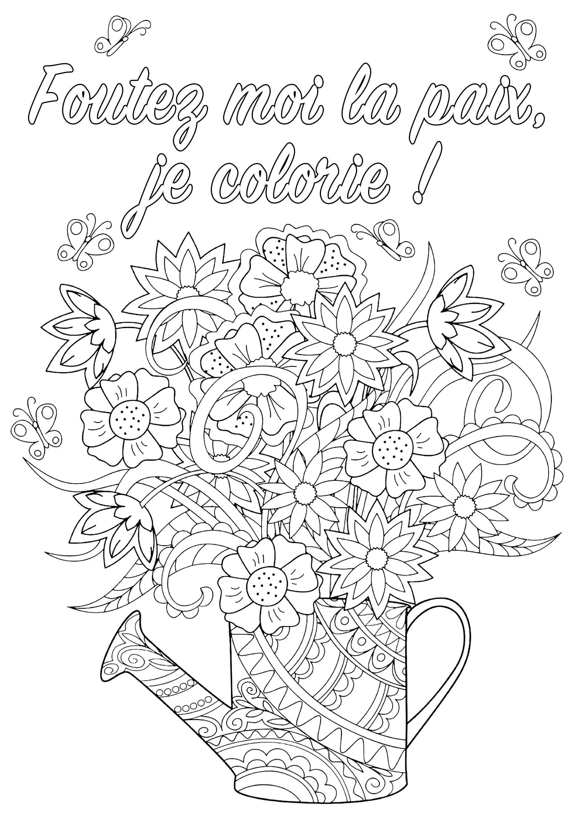 Gros mots à colorier : Foutez moi la paix, je colorie ! (Insultes et Gros mots pour déstresser (EN FRANCAIS))