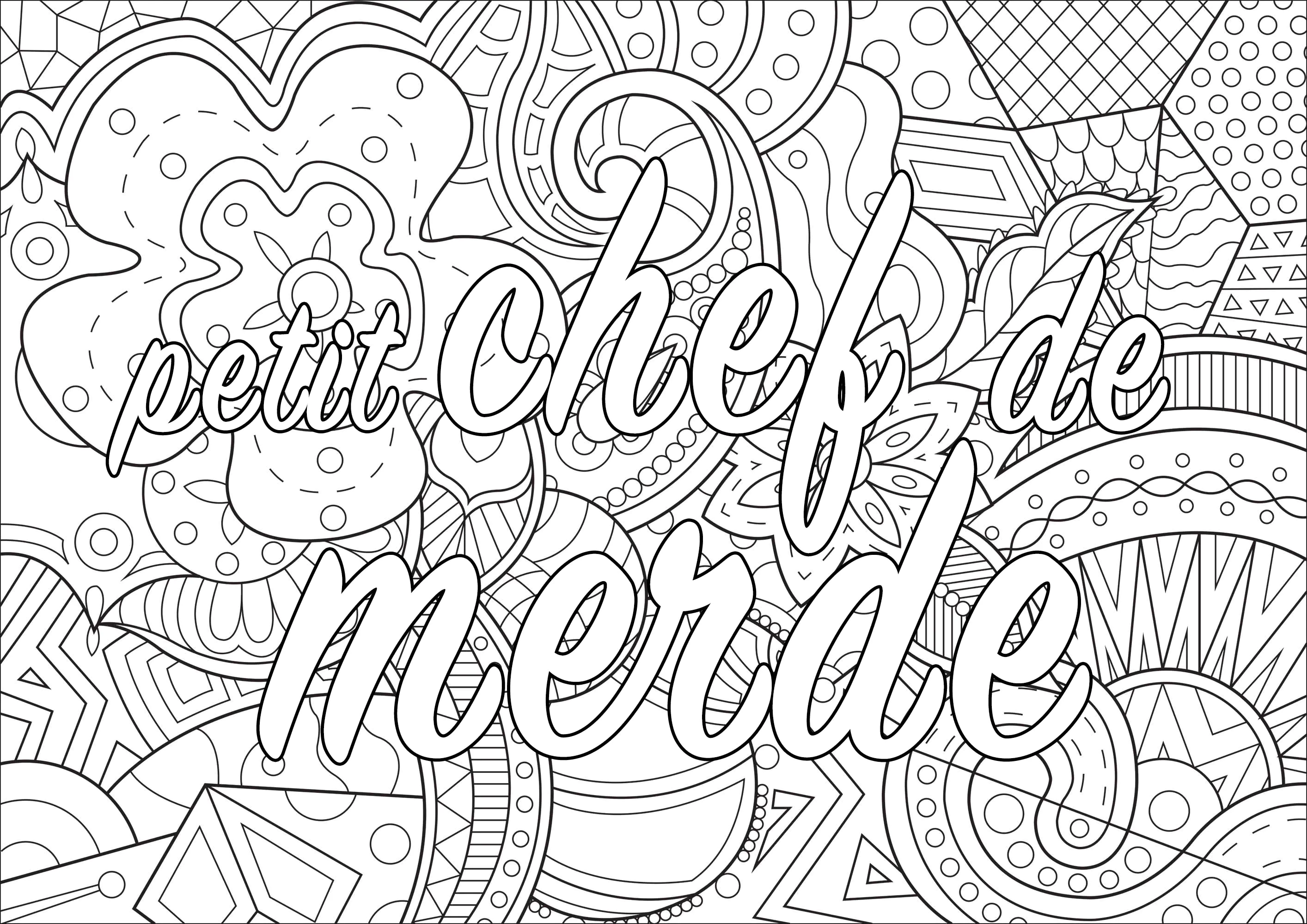 Insulte à colorier (pour décompresser) : Petit chef de merde (Insultes et Gros mots pour déstresser (EN FRANCAIS))