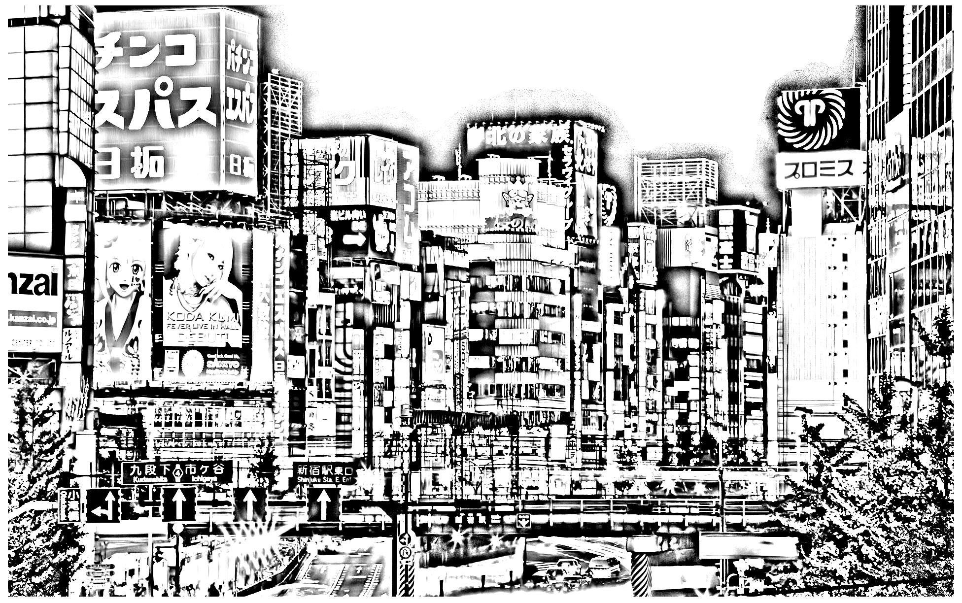 La ville de Tokyo n'attend que de passer du noir&blanc à la couleur !