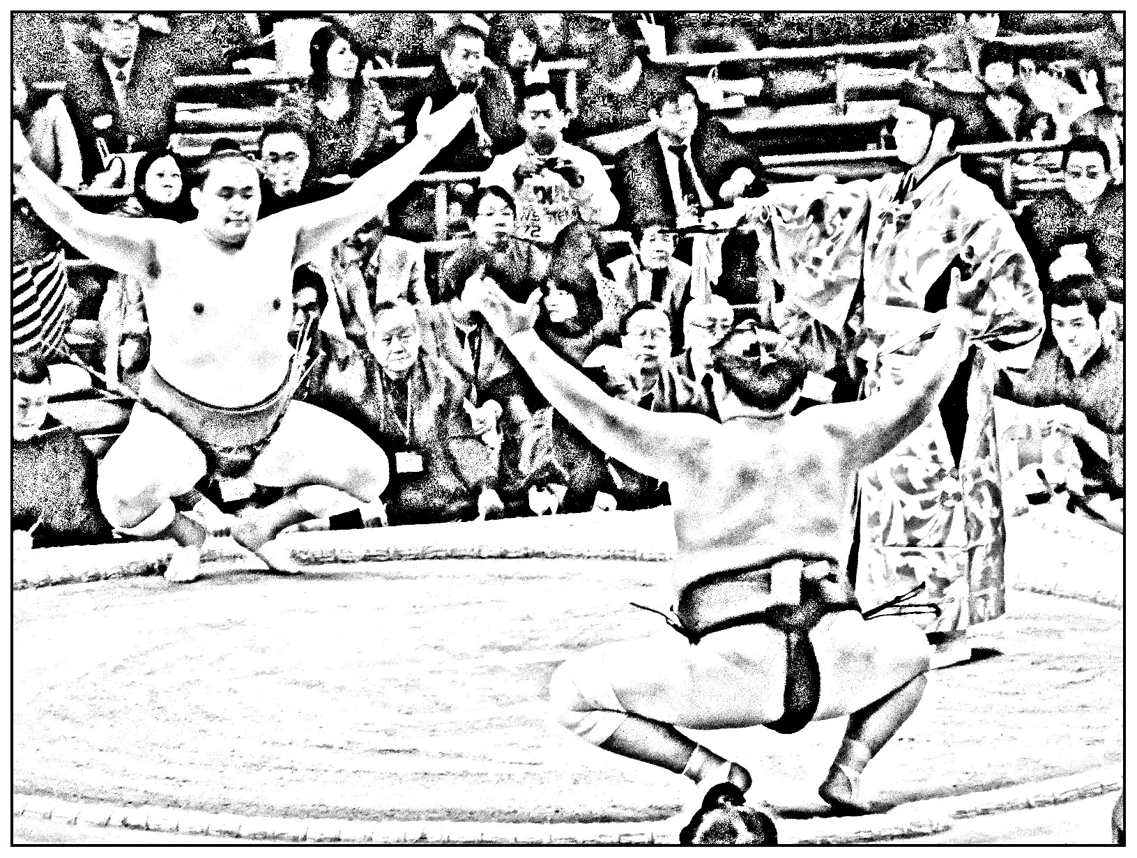 Japon sumo - 3 (Coloriage à imprimer pour adultes)