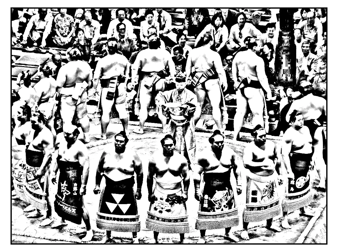 Japon sumo (Coloriage à imprimer pour adultes)