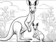 Coloriages de Kangourous à imprimer pour adultes