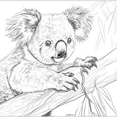 Coloriages de Koalas à imprimer pour adultes