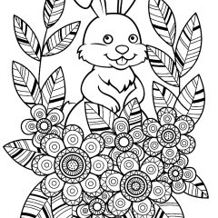 Coloriages de Lapins à imprimer pour adultes