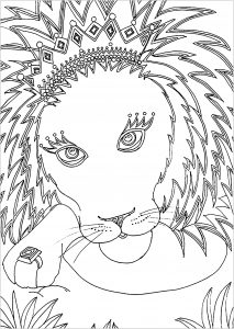 Coloriage de Lions à imprimer pour adultes : Sa Majesté