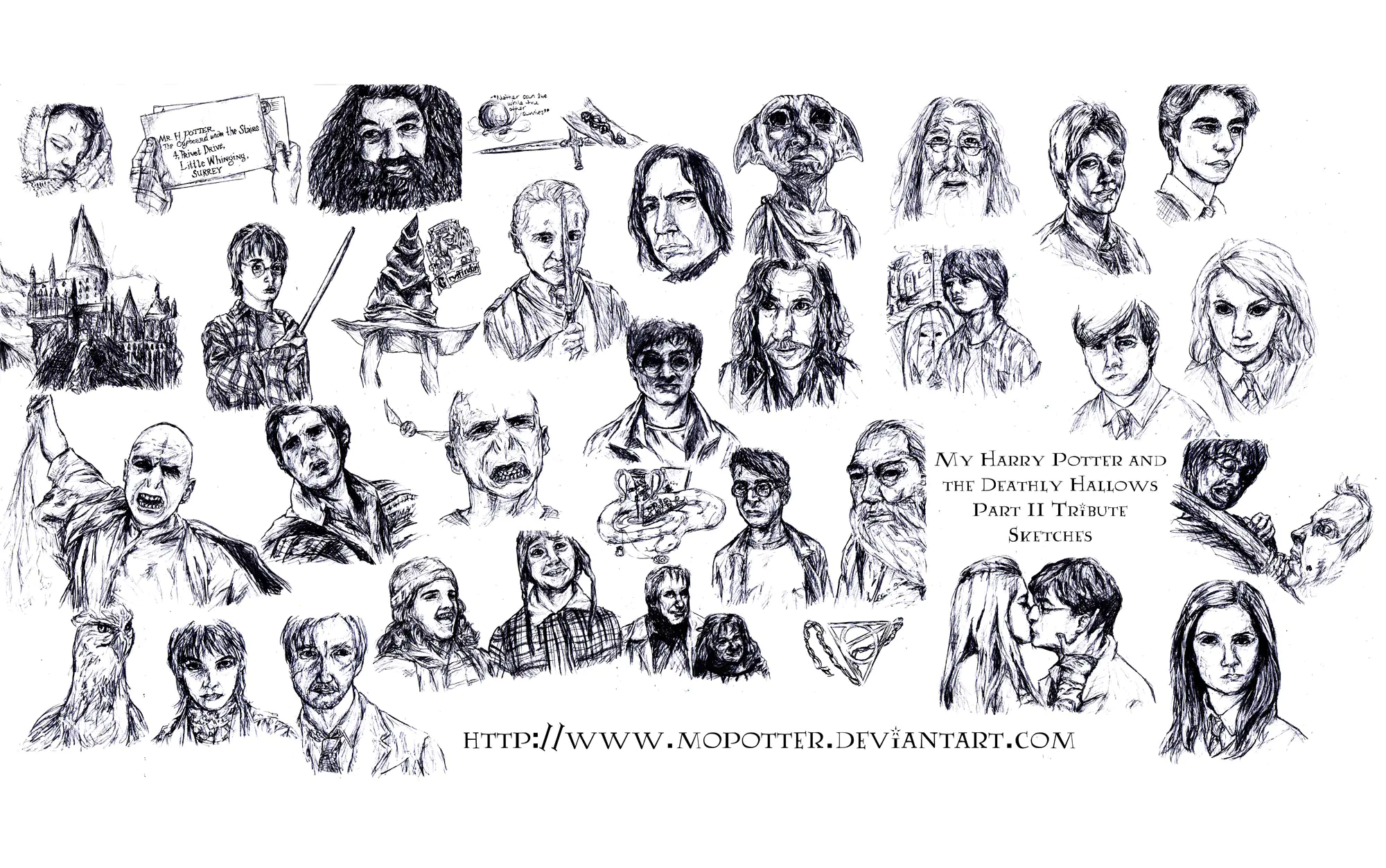 Harry potter visages (Coloriage de Livres et Comics à imprimer pour adultes)