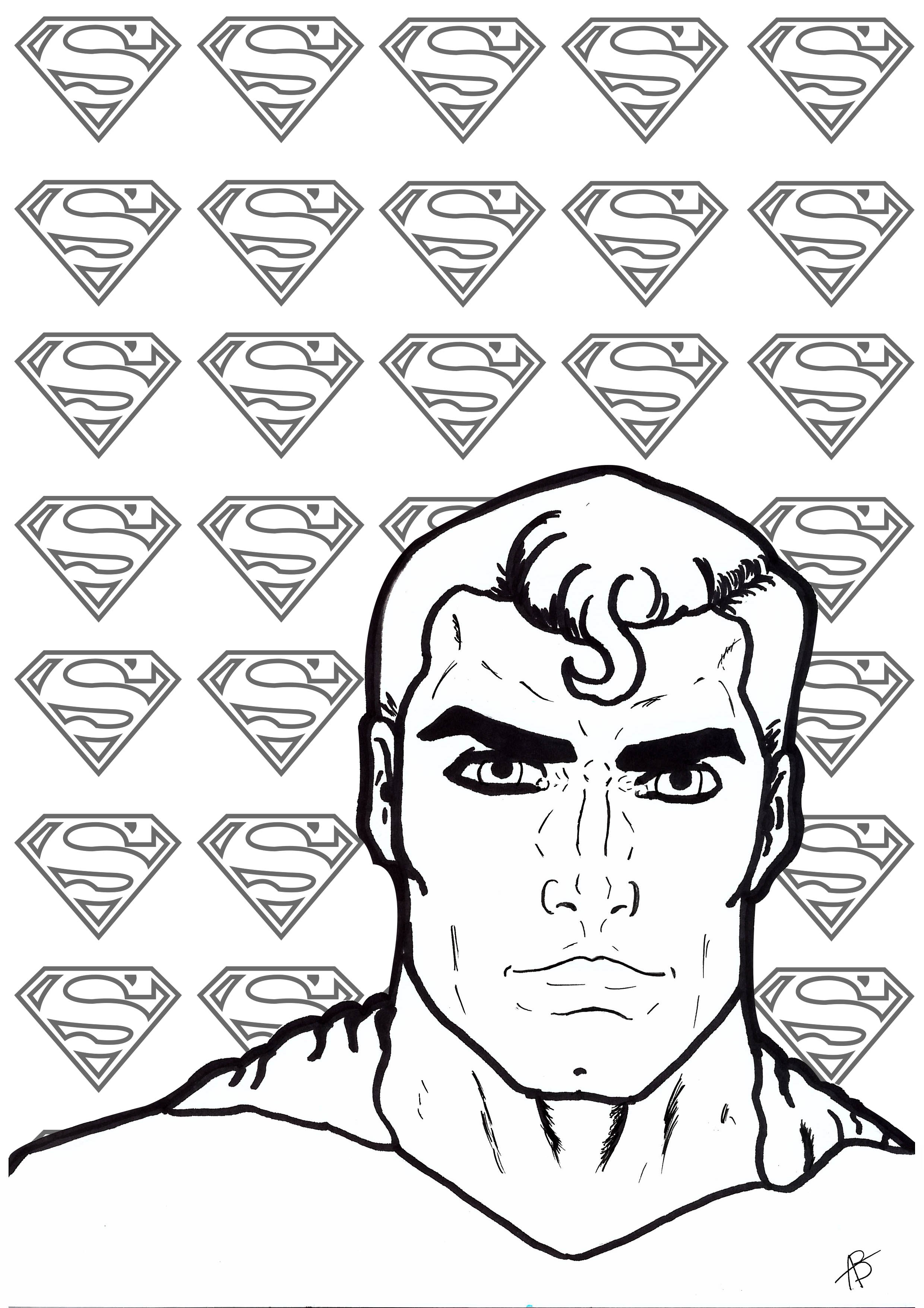 Coloriage inspiré du super-héro Superman, Artiste : Allan