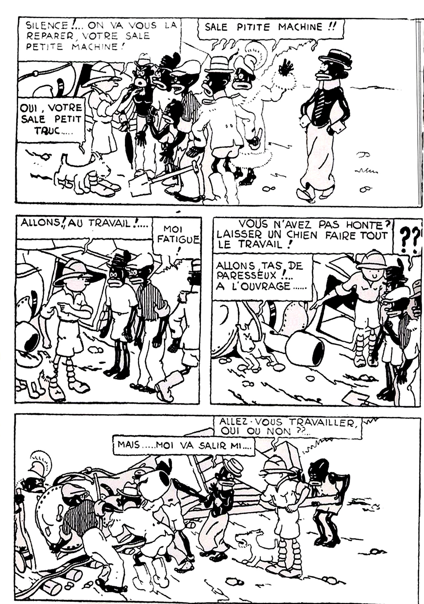 Une planche tirée de Tintin au Congo (1931)