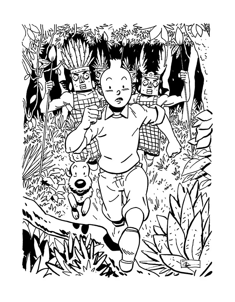 coloriage tintin inspiration free to print