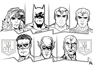 Allan : Coloriage avec les personnages de la Justice League