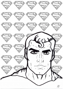 Coloriage inspiré du super héro Superman