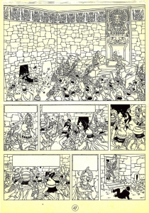 Coloriage tintin planche le temple du soleil