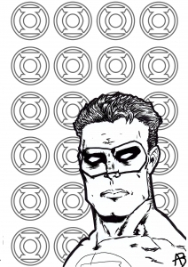 Allan : Coloriage inspiré du super-héros Green Lantern