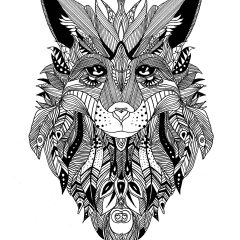 Coloriages de Loups à imprimer pour adultes