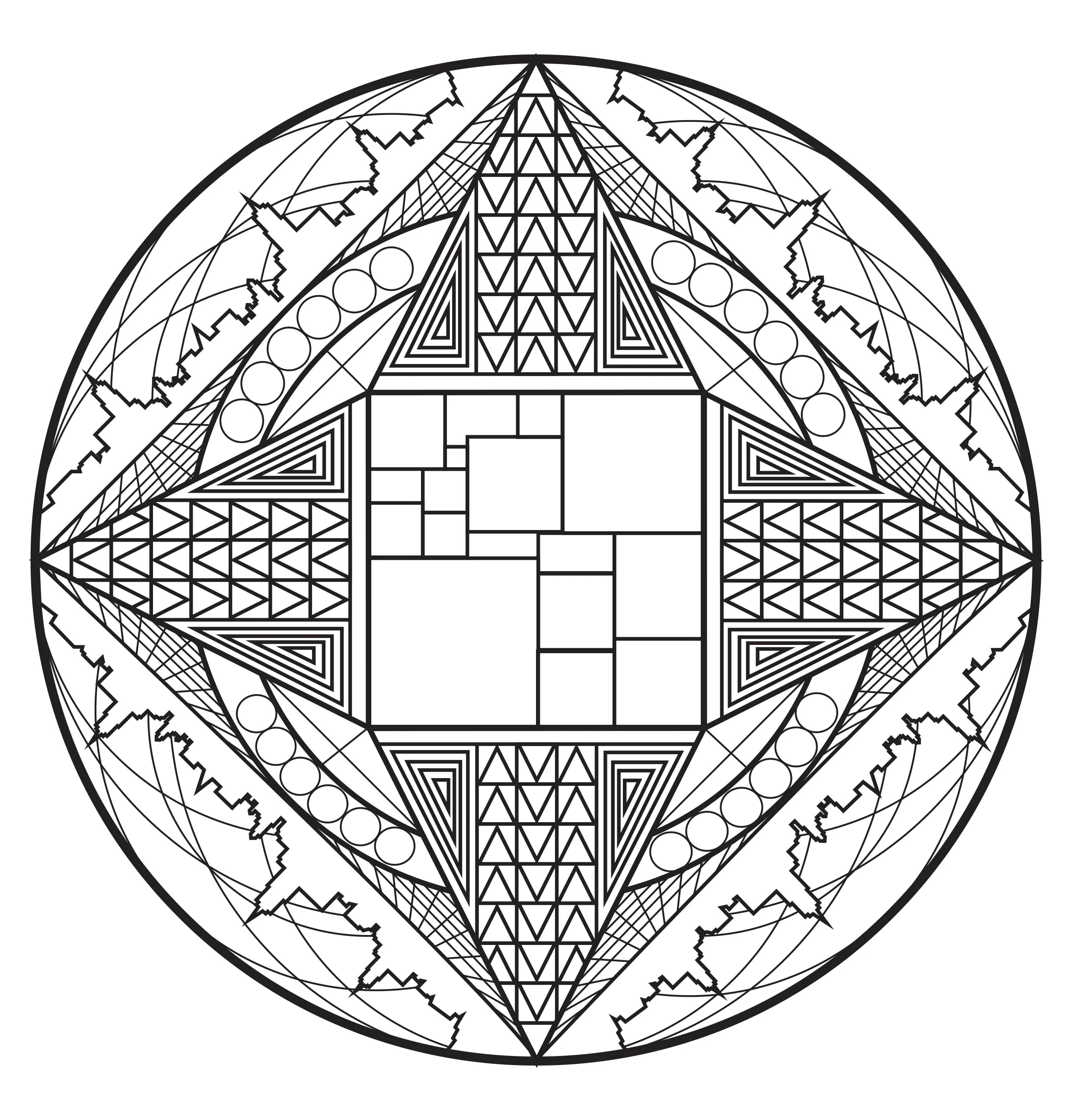 Mandala art deco (Coloriage à imprimer pour adultes)