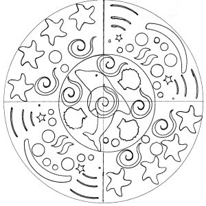Joli dauphin (Coloriage de Domandalas)