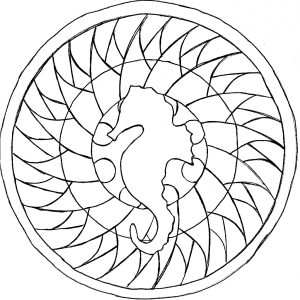 Joli Hippocampe (Coloriage de Domandalas)