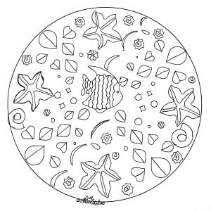 Coloriage adulte mandala domandalas aquarium