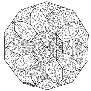 Coloriage mandala abstrait