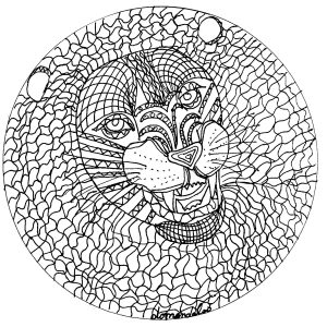 Mandala Lion (Coloriage de Domandalas)