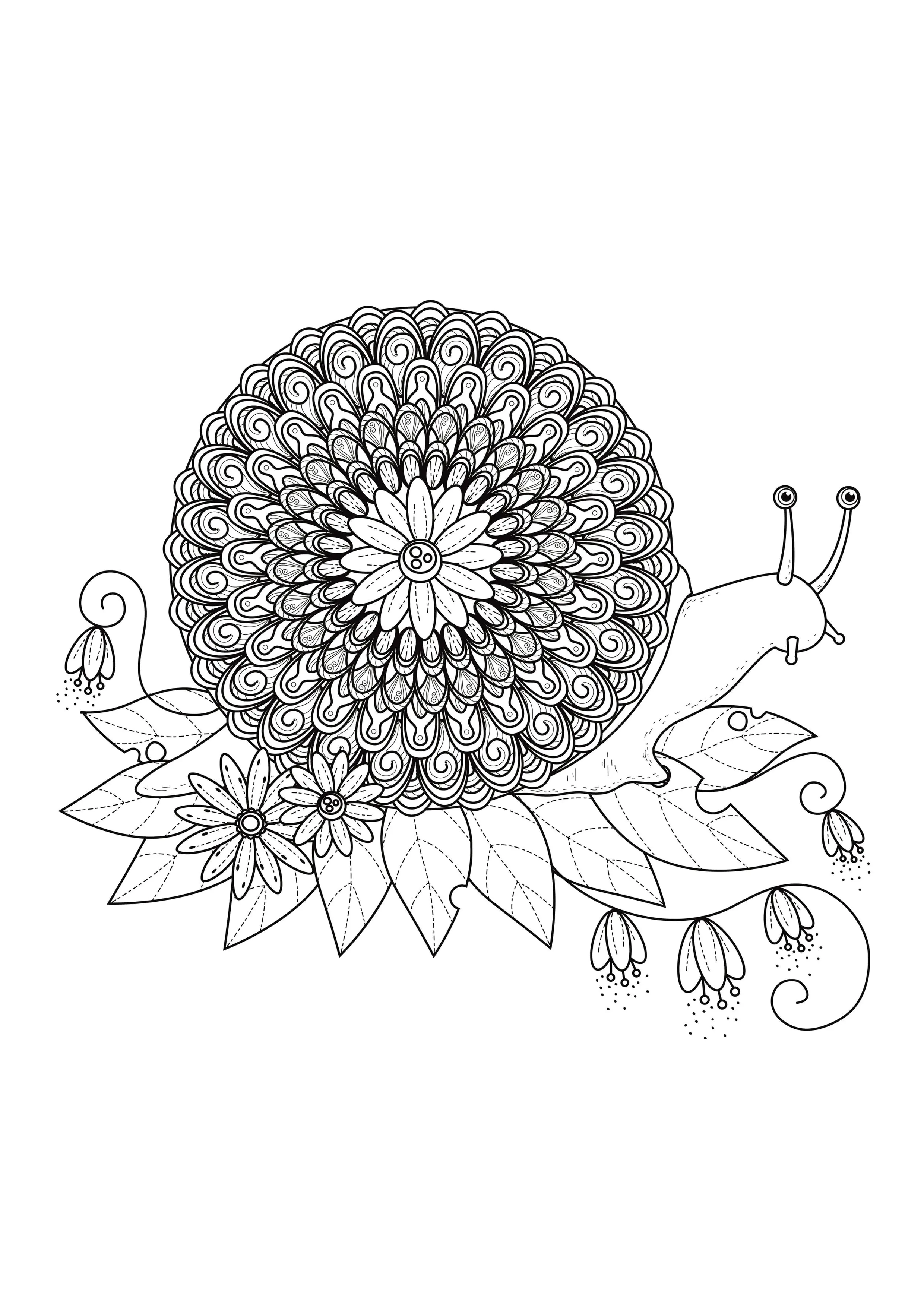Escargot mandala (Coloriage à imprimer pour adultes)