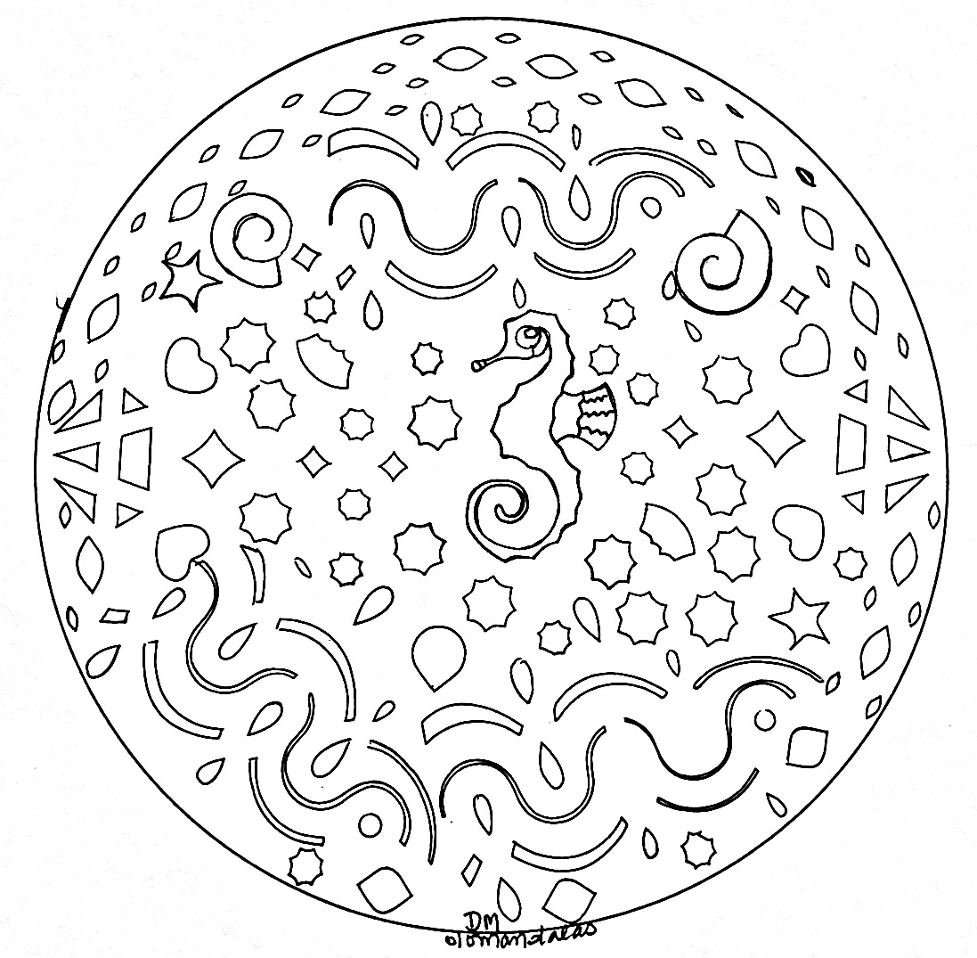 Mandala domandalas hippocampe, Artiste : Domandalas