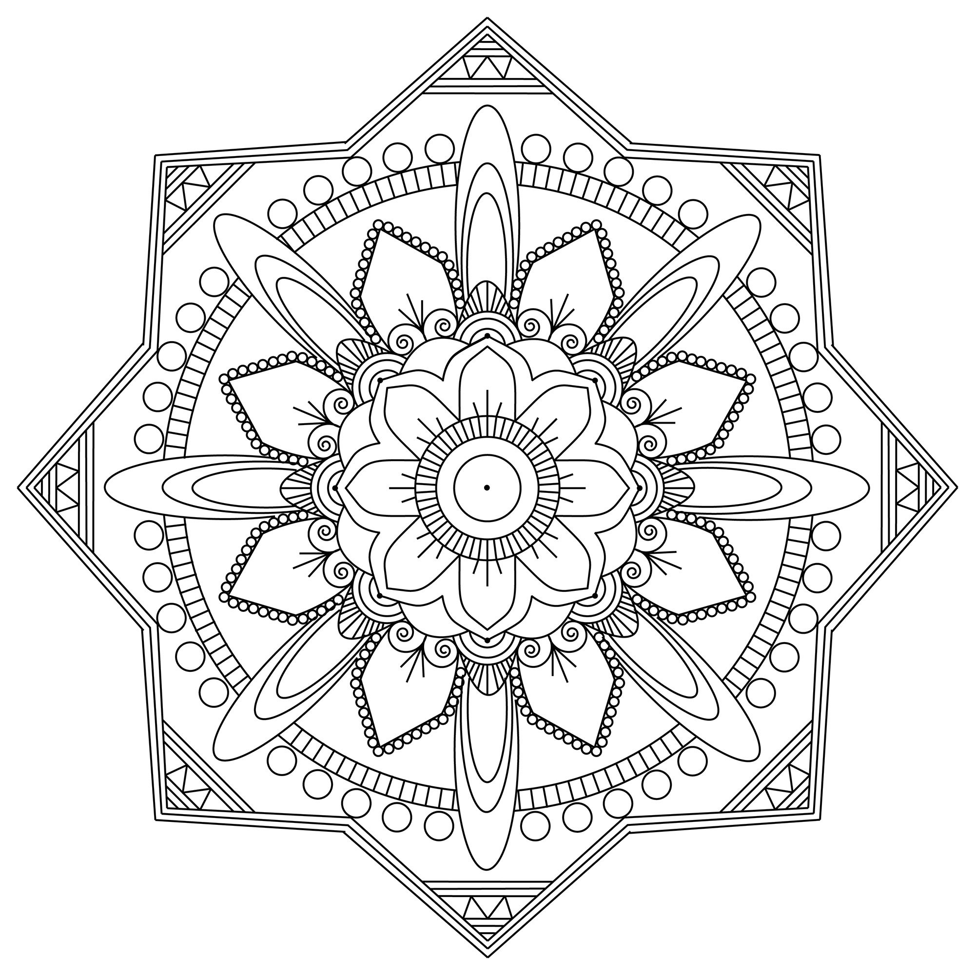 Coloriage De Mandala Adulte