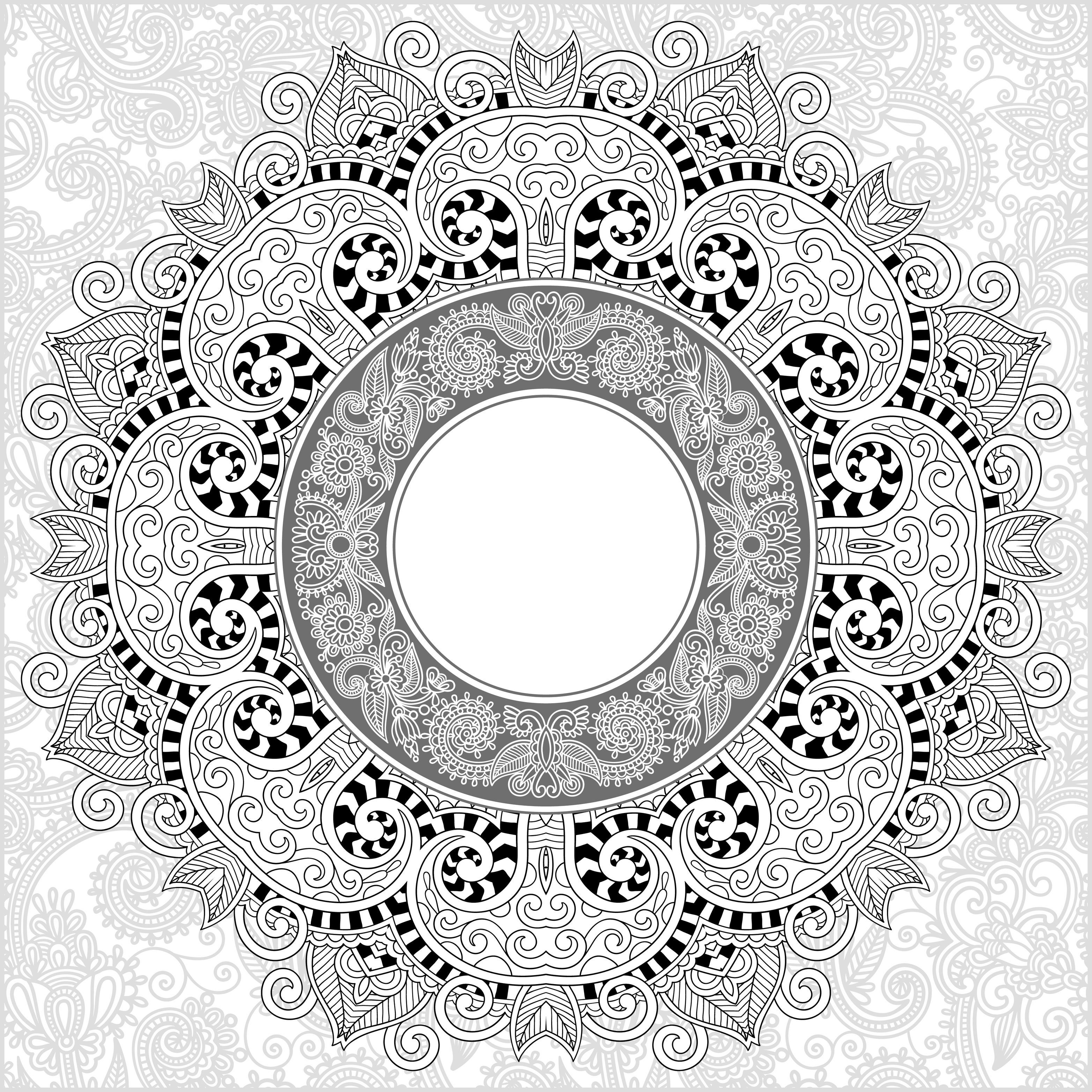 Mandala par karakotsya 2  Mandalas  Coloriages difficiles pour adultes