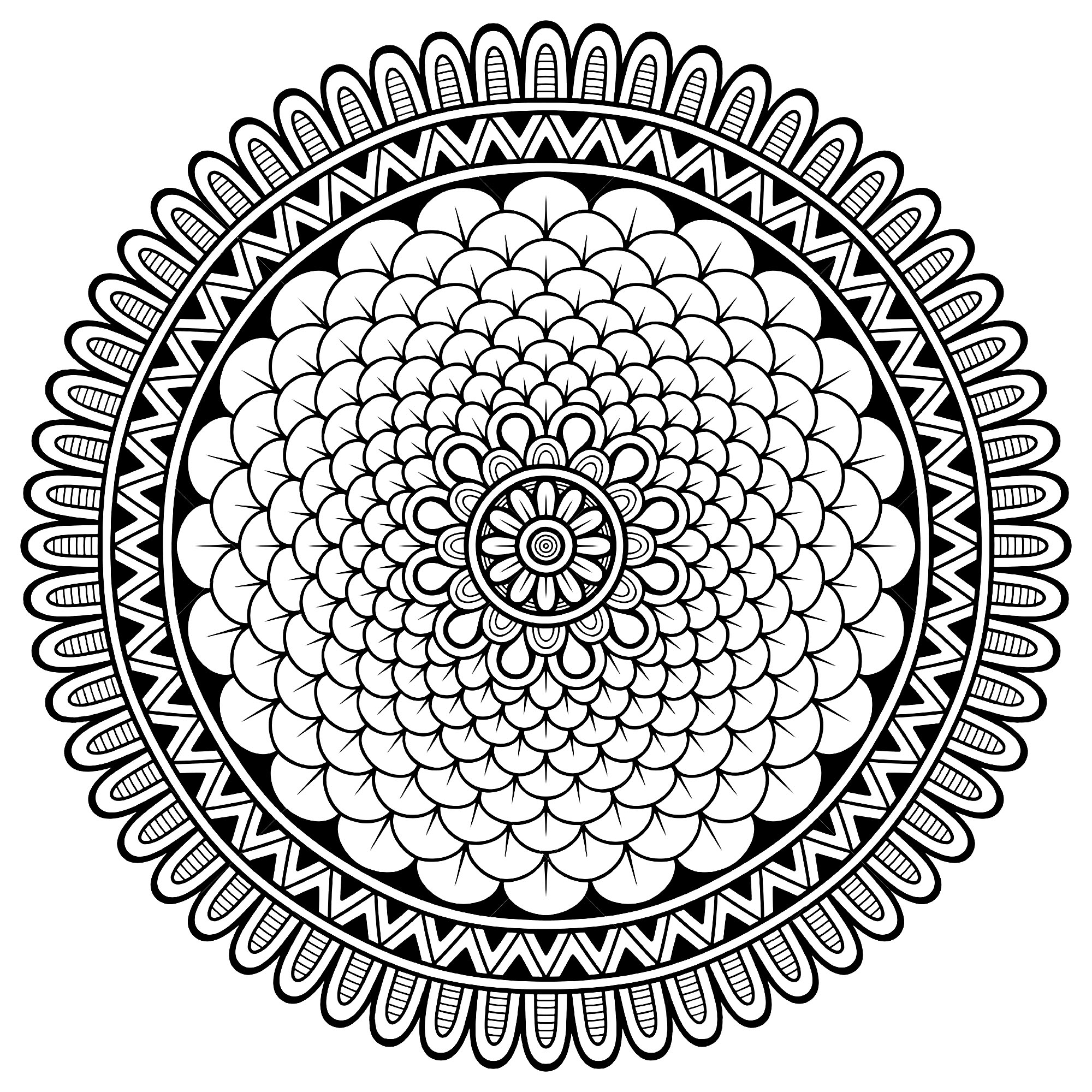 Mandala composé de multiples petits pétales