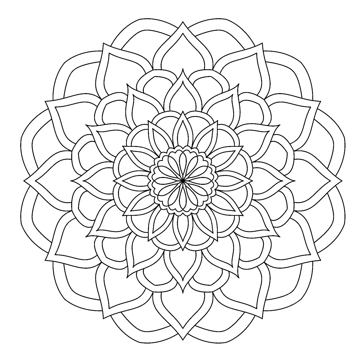 Mandala abstrait simple aux traits fins (Coloriage à imprimer pour adultes)