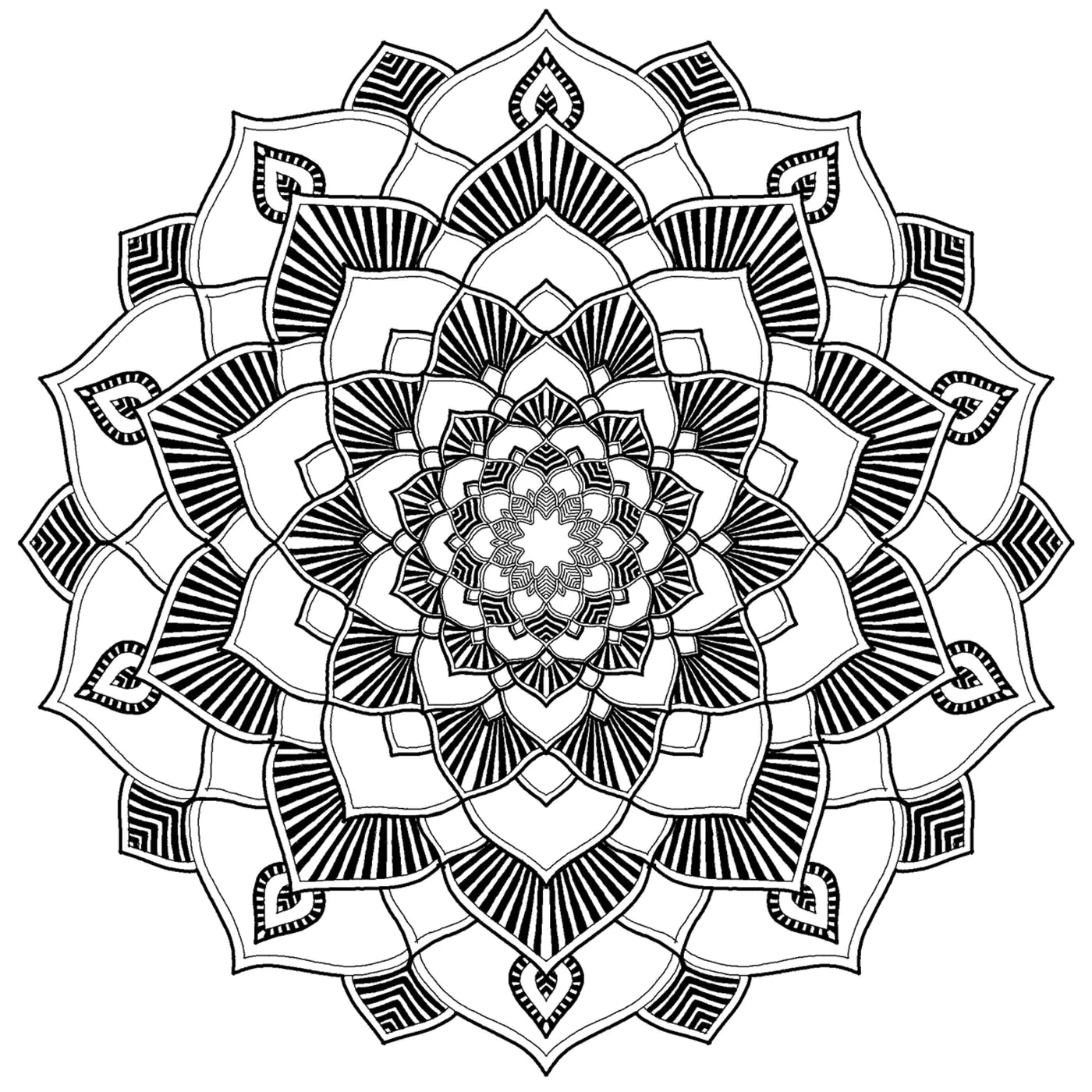 Mandala Anti-stress (Coloriage à imprimer pour adultes)