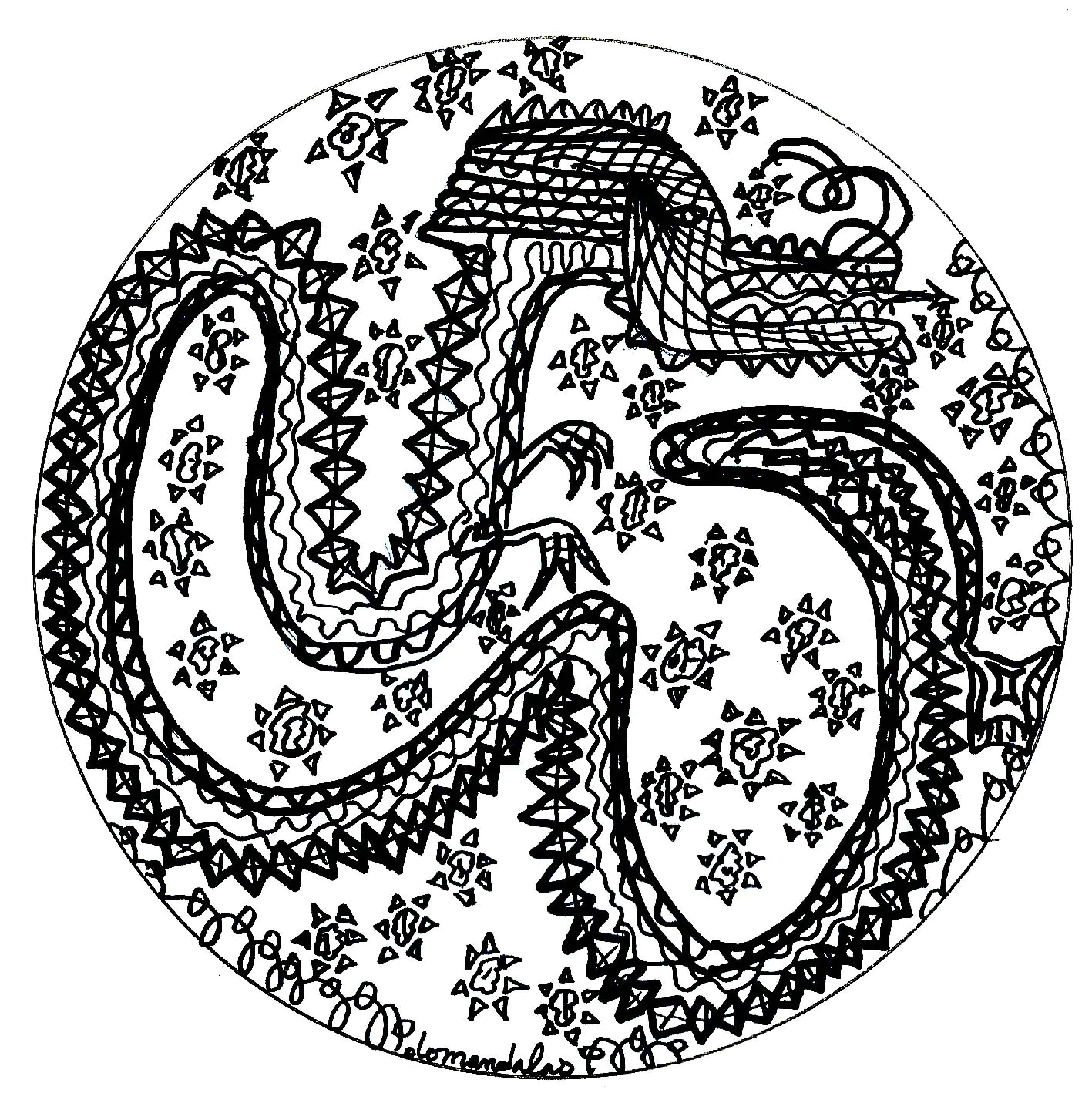 Mandala chinois dragon (Coloriage à imprimer pour adultes)