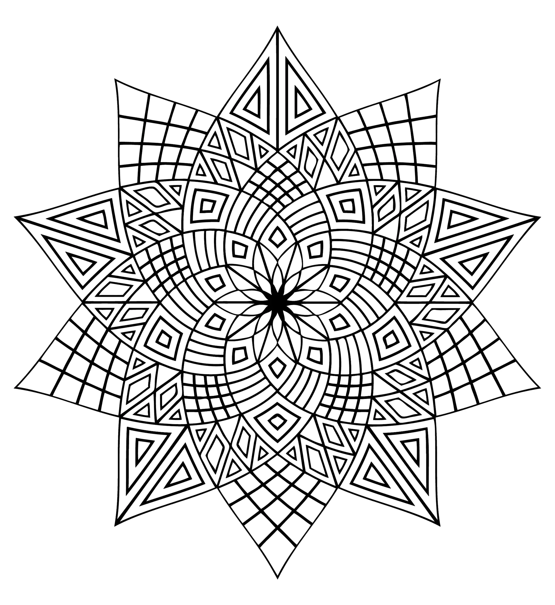 Mandala - 3 (Coloriage à imprimer pour adultes)