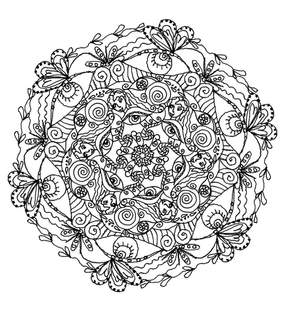 Mandala - 5 (Coloriage à imprimer pour adultes)