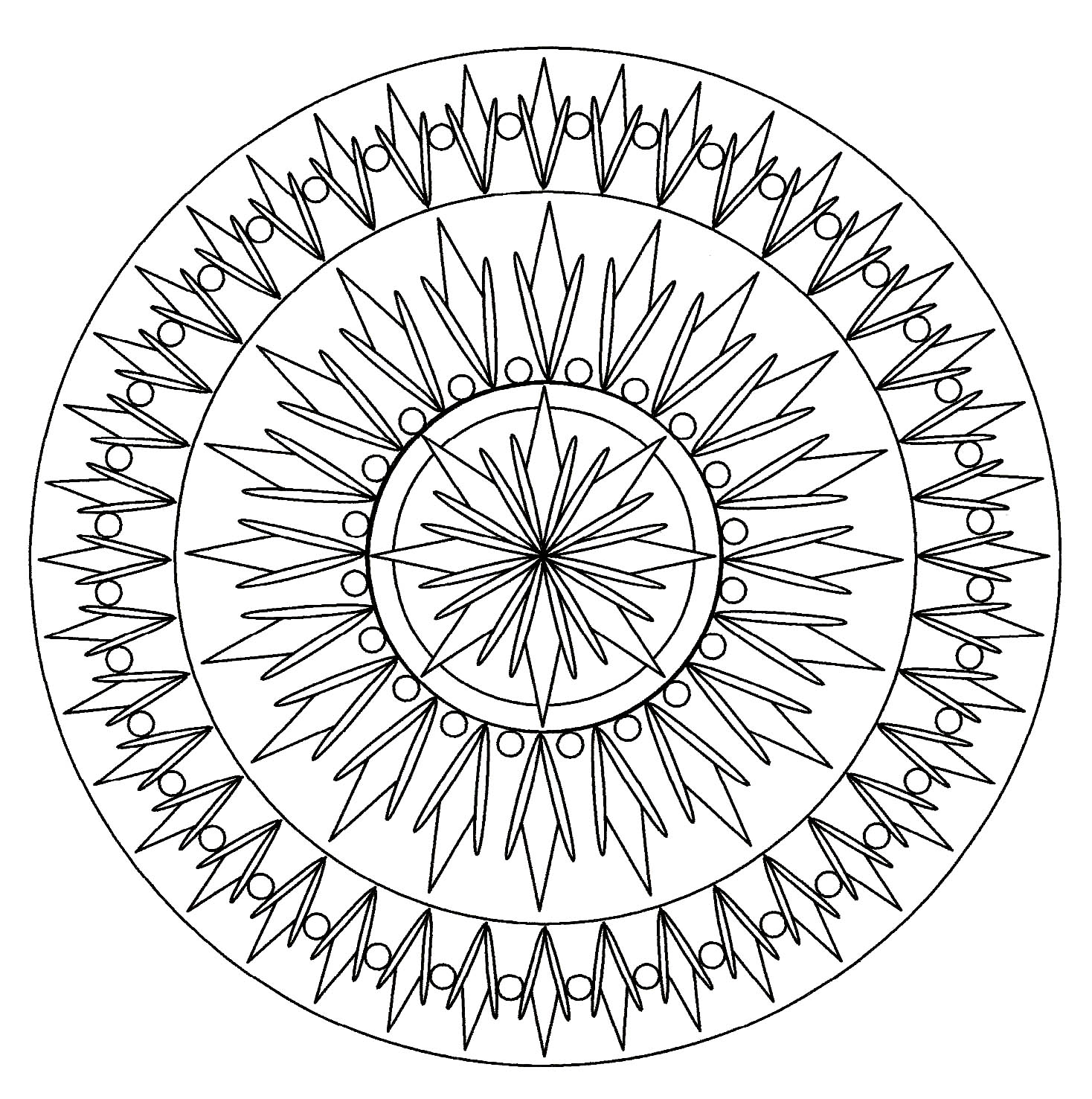 Mandala facile 2 - Mandalas - Coloriages difficiles pour adultes