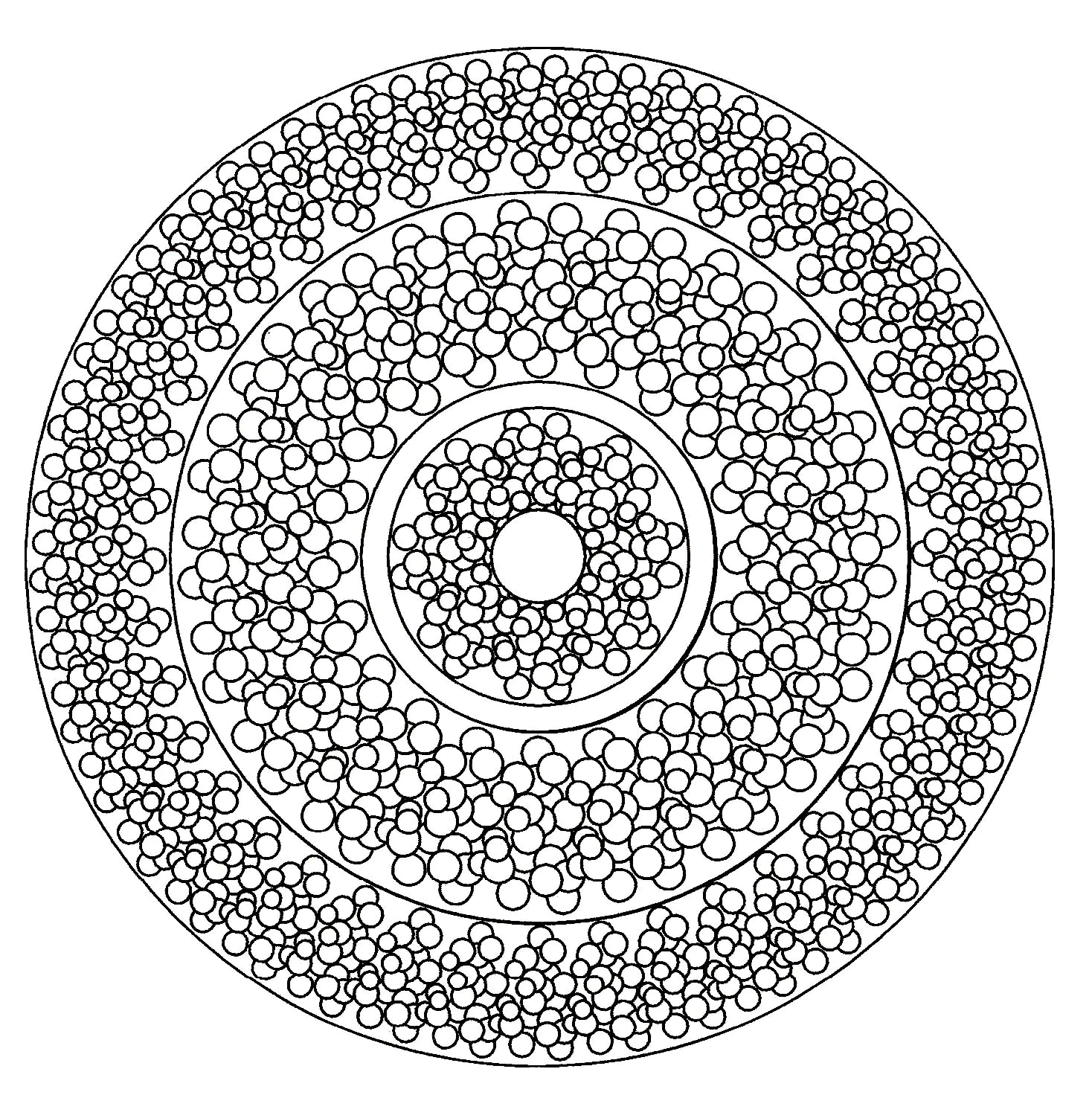 Mandala facile - 3 (Coloriage à imprimer pour adultes)