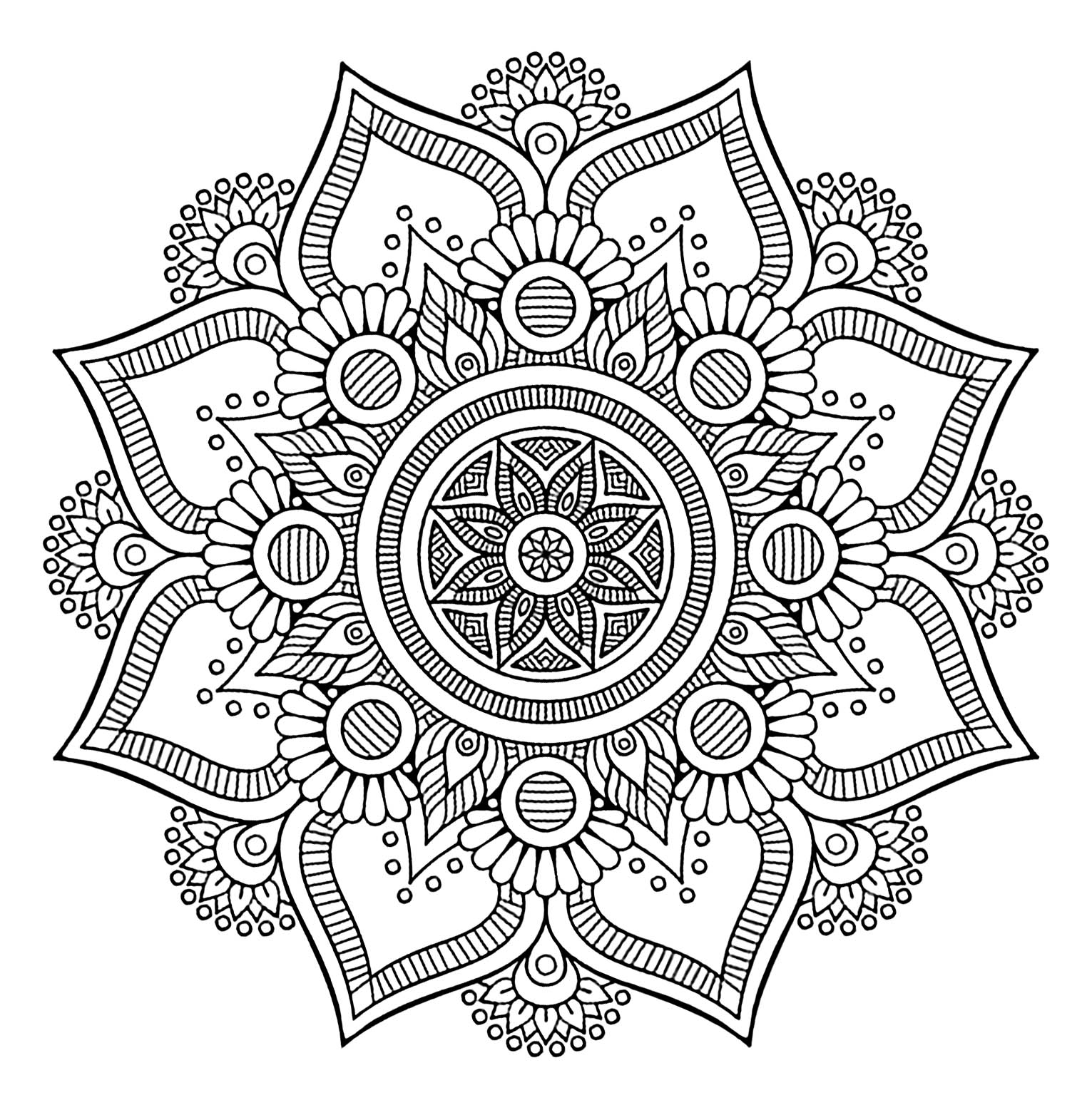 La Grosse Fleur Mandalas Coloriages Difficiles Pour Adultes